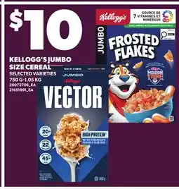Independent City Market KELLOGG'S JUMBO SIZE CEREAL, 750 G-1.05 KG offer