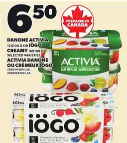 Independent City Market DANONE ACTIVIA, 12X100 G OR IÖGO CREAMY, 16X100 G offer