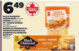 Independent City Market BLACK DIAMOND CHEESE BARS, 400 G OR OR SHREDS, 300-320 G OR OR PC CHEESE SHREDS, 250-320 G offer