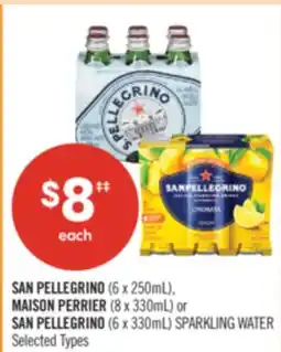 Shoppers Drug Mart SAN PELLEGRINO (6 x 250mL), MAISON PERRIER (8 x 330mL) or SAN PELLEGRINO (6 x 330mL) SPARKLING WATER offer