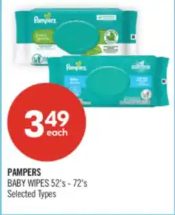 Shoppers Drug Mart PAMPERS BABY WIPES 52's - 72's offer