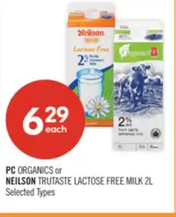 Shoppers Drug Mart PC ORGANICS OR NEILSON TRUTASTE LACTOSE FREE MILK offer