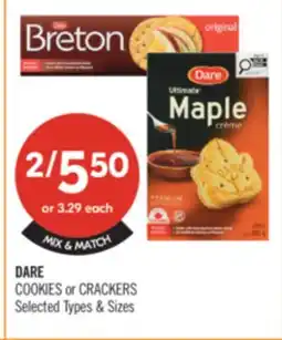 Shoppers Drug Mart DARE COOKIES or CRACKERS offer