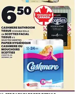 Independent City Market CASHMERE BATHROOM TISSUE, 12 DOUBLE ROLLS OR SCOTTIES FACIAL TISSUE, 6'S offer