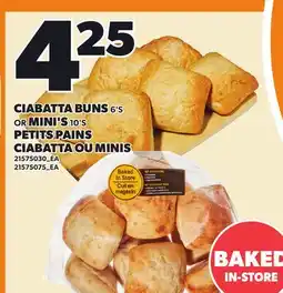 Independent City Market CIABATTA BUNS, 6'S OR MINI'S, 10'S offer