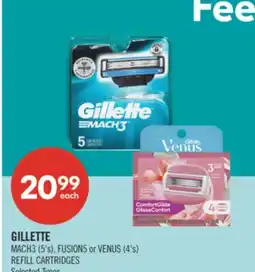 Shoppers Drug Mart GILLETTE MACH3 (5's), FUSION5 or VENUS (4's) REFILL CARTRIDGES offer