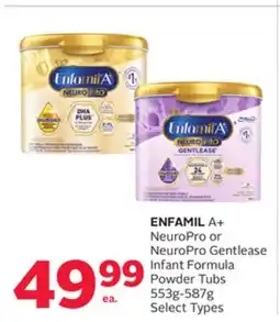 Rexall ENFAMIL A + NeuroPro or NeuroPro Gentlease Infant Formula Powder Tubs offer