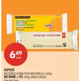 Shoppers Drug Mart SAPUTO MOZZARELLISSIMA PIZZA MOZZARELLA (500g), NO NAME or PC (400g) BRICK CHEESE offer