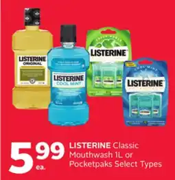 Rexall LISTERINE Classic Mouthwash 1L or Pocketpaks offer