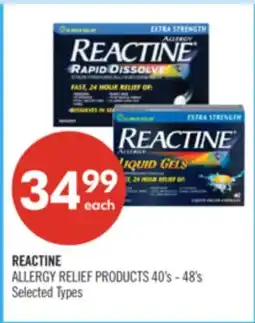Shoppers Drug Mart REACTINE ALLERGY RELIEF PRODUCTS offer