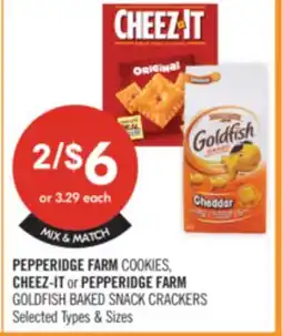 Shoppers Drug Mart PEPPERIDGE FARM COOKIES, CHEEZ-IT or PEPPERIDGE FARM GOLDFISH BAKED SNACK CRACKERS offer