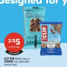Shoppers Drug Mart Clif Bar Energy (68g) Or Trubar (50g) Snack Bar offer