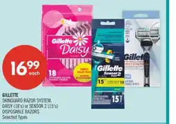 Shoppers Drug Mart GILLETTE SKINGUARD RAZOR SYSTEM, DAISY (18's) or SENSOR 2 (15's) DISPOSABLE RAZORS offer