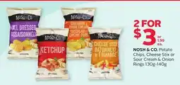 Rexall NOSH & CO. Potato Chips, Cheese Stix or Sour Cream & Onion Rings 130g-140g offer