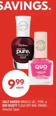 Shoppers Drug Mart SALLY HANSEN MIRACLE GEL, PURE or QUO BEAUTY FLASH DRY NAIL ENAMEL offer