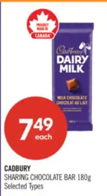 Shoppers Drug Mart CADBURY SHARING CHOCOLATE BAR offer