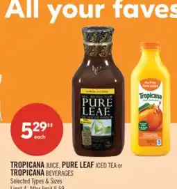 Shoppers Drug Mart TROPICANA JUICE, PURE LEAF ICED TEA or TROPICANA BEVERAGES offer