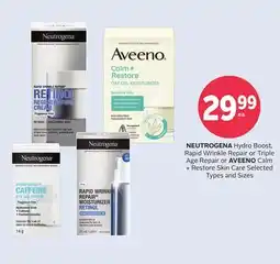 Rexall NEUTROGENA Hydro Boost, Rapid Wrinkle Repair or Triple Age Repair or AVEENO Calm + Restore Skin Care offer