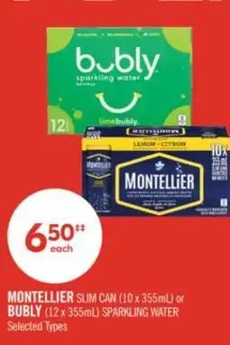 Shoppers Drug Mart MONTELLIER SLIM CAN (10 x 355mL) or BUBLY (12 x 355mL) SPARKLING WATER offer