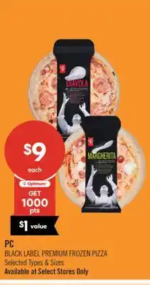 Shoppers Drug Mart PC BLACK LABEL PREMIUM FROZEN PIZZA offer