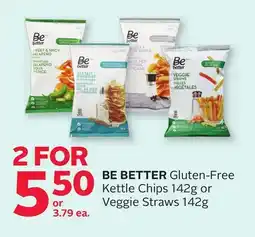 Rexall BE BETTER Gluten-Free Kettle Chips 142g or Veggie Straws offer