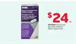 Rexall OPTION + Muscle and Back Pain Platinum Relief Caplets offer