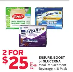 Rexall ENSURE, BOOST or GLUCERNA Meal Replacement Beverage offer