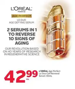 Rexall L' ORÉAL Age Perfect Le Duo Cell Renewal Serum offer