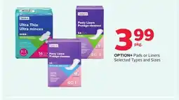 Rexall OPTION+ Pads or Liners offer