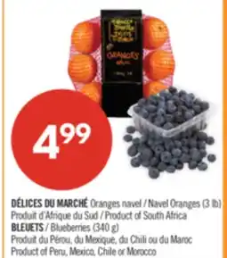 Pharmaprix DÉLICES DU MARCHÉ Navel Oranges (3 lb), or Blueberries (340 g) offer