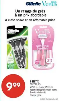 Pharmaprix GILLETTE SENSOR2 (10), VENUS (3 - 4) or MACH3 (3) offer