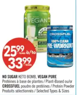 Pharmaprix NO SUGAR KETO BOMB, VEGAN PURE Plant-Based or CROSSFUEL Protein Powder offer