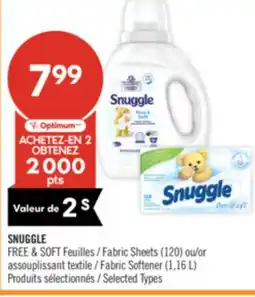 Pharmaprix SNUGGLE FREE & SOFT Fabric Sheets (120) or Fabric Softener (1,16 L) offer