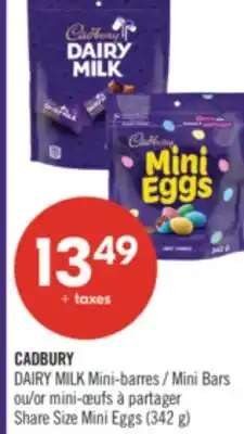 Pharmaprix CADBURY DAIRY MILK Mini Bars or Share Size Mini Eggs offer