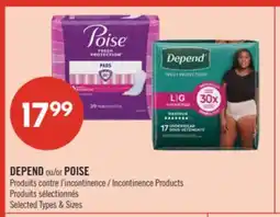 Pharmaprix DEPEND or POISE Incontinence Products offer