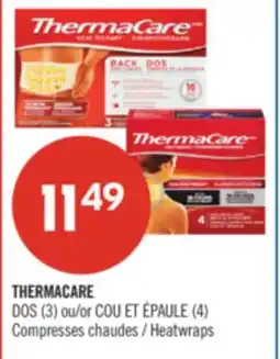 Pharmaprix THERMACARE DOS (3) or COU ET ÉPAULE (4) Heatwraps offer