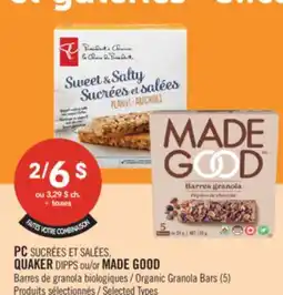 Pharmaprix PC, QUAKER DIPPS or MADE GOOD Organic Granola Bars (5) offer
