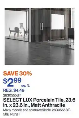 Patrick Morin SELECT LUX Porcelain Tile, 23.6 in. x 23.6 in., Matt Anthracite offer