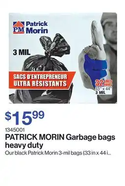 Patrick Morin Garbage bags heavy duty offer