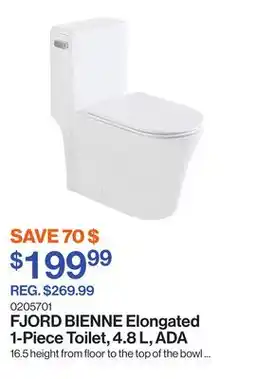 Patrick Morin BIENNE Elongated 1-Piece Toilet, 4.8 L, ADA offer