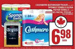 Food Basics Cashmere Bathroom Tissue, Sponge Towels Ultra, Scotties Facial Tissue offer