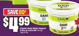 Chalo FreshCo Chalo! Dahi Plain Yogurt 2.0% or 3.2% MF 1.8 kg - Ramadan offer