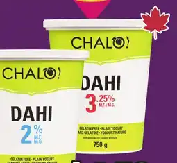 FreshCo Chalo! Dahi Plain Yogurt 2.0% or 3.2% MF 750 g - Ramadan offer