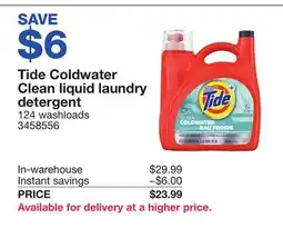 Costco Tide Coldwater Clean liquid laundry detergent offer
