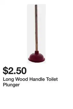 Dollarama Long Wood Handle Toilet Plunger offer