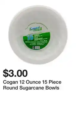 Dollarama Cogan 12 Ounce 15 Piece Round Sugarcane Bowls offer