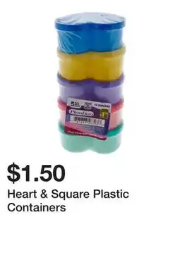 Dollarama Heart & Square Plastic Containers offer