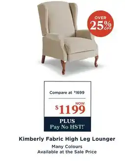 La Z Boy Kimberly Fabric High Leg Lounger offer