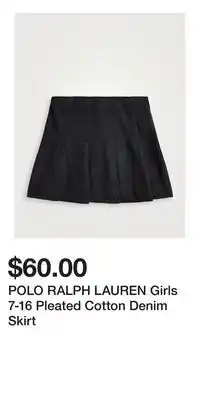 Holt Renfrew POLO RALPH LAUREN Girls 7-16 Pleated Cotton Denim Skirt offer