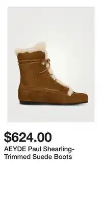Holt Renfrew AEYDE Paul Shearling-Trimmed Suede Boots offer